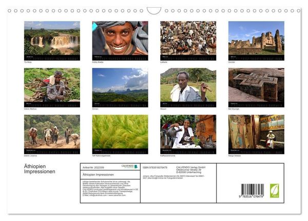 Produktbild: &Auml;thiopien Impressionen (Wandkalender 2026 DIN A3 quer), CALVENDO Monatskalender