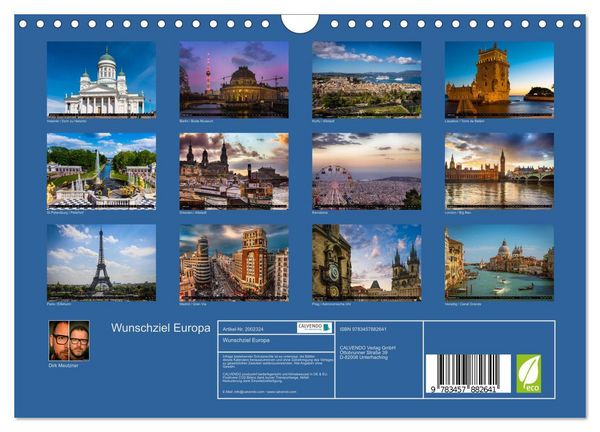 Produktbild: Wunschziel Europa (Wandkalender 2026 DIN A4 quer), CALVENDO Monatskalender