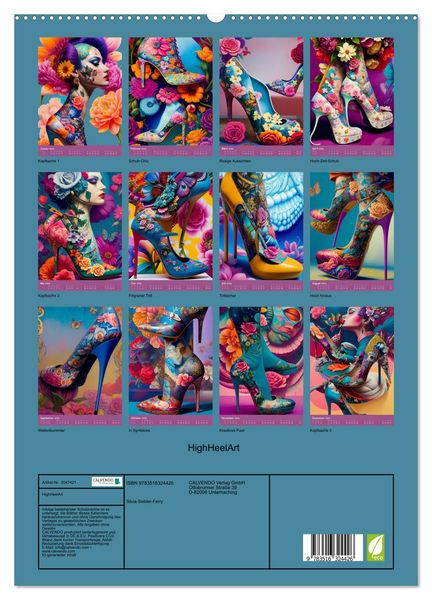 Produktbild: HighHeelArt (hochwertiger Premium Wandkalender 2026 DIN A2 hoch), Kunstdruck in Hochglanz