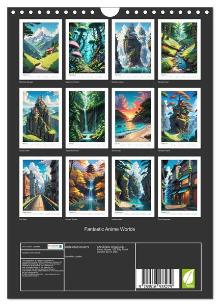 Produktbild: Fantastic Anime Worlds (Wall Calendar 2026 DIN A4 portrait), CALVENDO 12 Month Wall Calendar