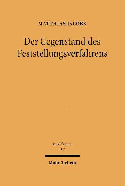 Produktbild: Der Gegenstand des Feststellungsverfahrens