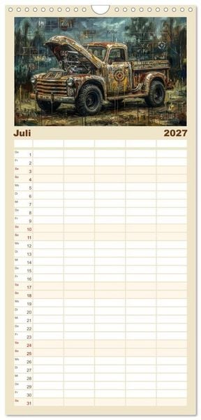 Produktbild: Familienplaner 2027 - Patina und PS mit 5 Spalten (Wandkalender, 21 x 45 cm) CALVENDO