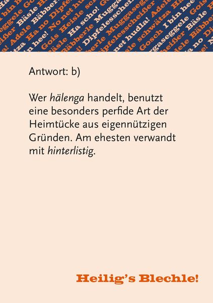 Produktbild: Heiligs Blechle! Schw&auml;bisches Dialekt-Quiz