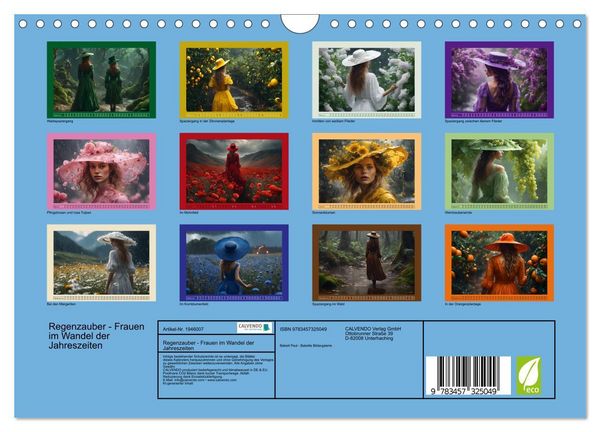 Produktbild: Regenzauber - Frauen im Wandel der Jahreszeiten (Wandkalender 2026 DIN A4 quer), CALVENDO Monatskalender