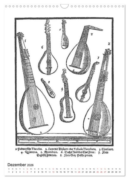 Produktbild: Michael Praetorius Syntagma Musicum (Wandkalender 2026 DIN A3 hoch), CALVENDO Monatskalender
