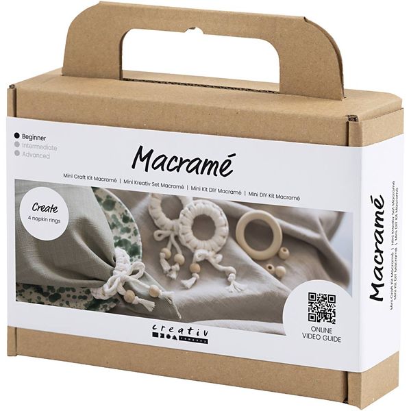 Produktbild: Creativ Company Mini Kreativ Set Macram&eacute;, 4 x Serviettenring, Creme