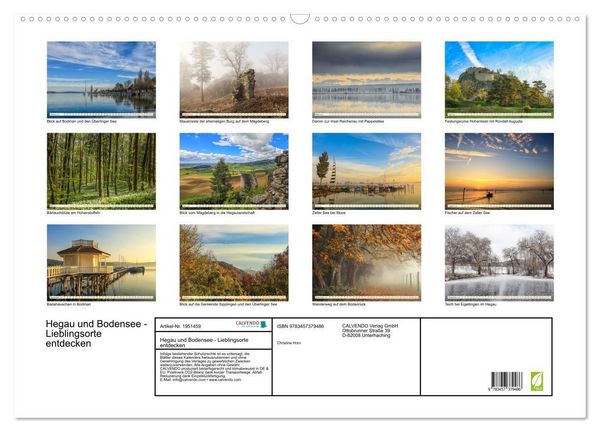 Produktbild: Hegau und Bodensee - Lieblingsorte entdecken (Wandkalender 2026 DIN A2 quer), CALVENDO Monatskalender