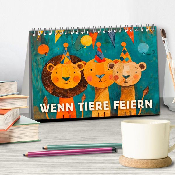 Produktbild: Wenn Tiere feiern (Tischkalender 2026 DIN A5 quer), CALVENDO Monatskalender