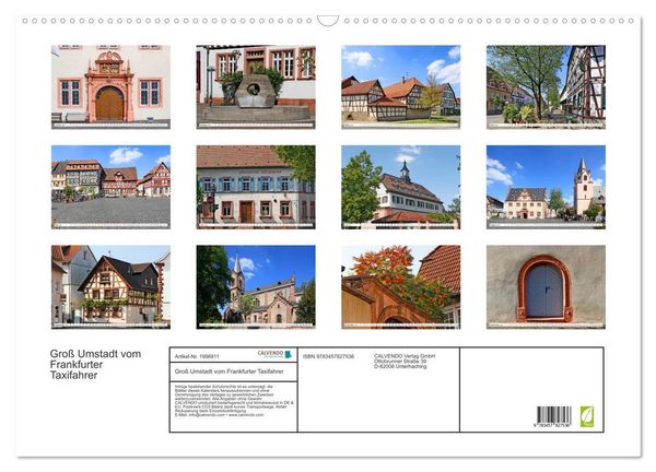 Produktbild: Gro&szlig; Umstadt vom Frankfurter Taxifahrer (Wandkalender 2026 DIN A2 quer), CALVENDO Monatskalender