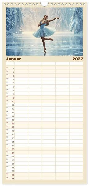 Produktbild: Familienplaner 2027 - Fl&uuml;gel aus Licht - Ballett in der Poesie der Natur mit 5 Spalten (Wandkalender, 21 x 45 cm) CALVENDO