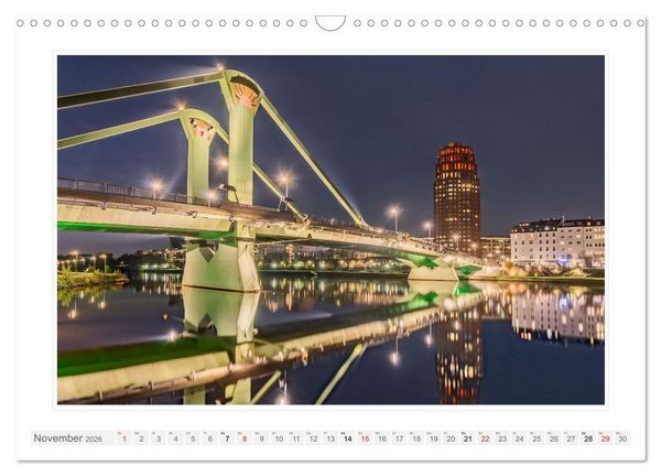 Produktbild: Frankfurt. Die Skyline bei Nacht (Wandkalender 2026 DIN A3 quer), CALVENDO Monatskalender