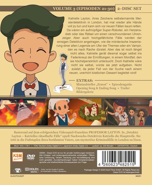 Produktbild: Detektei Layton - Katrielles r&auml;tselhafte F&auml;lle: Volume 3 (Episode 21-30) [2 DVDs]