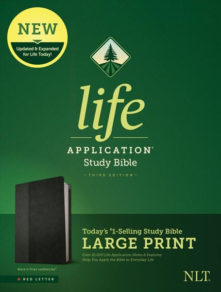 NLT Life Application Study Bible, Third Edition, Large Print (Leatherlike, Black/Onyx), Gebundene Ausgabe von New Living Translation, Tyndale House