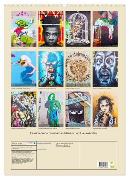 Produktbild: Faszinierende Streetart an Mauern und Hausw&auml;nden (Wandkalender 2027 DIN A2 hoch), CALVENDO Monatskalender