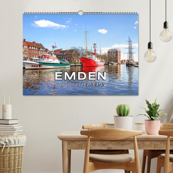 Produktbild: EMDEN Seehafenstadt mit Flair (Wandkalender 2026 DIN A2 quer), CALVENDO Monatskalender