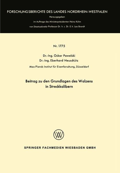 Produktbild: Beitrag zu den Grundlagen des Walzens in Streckkalibern