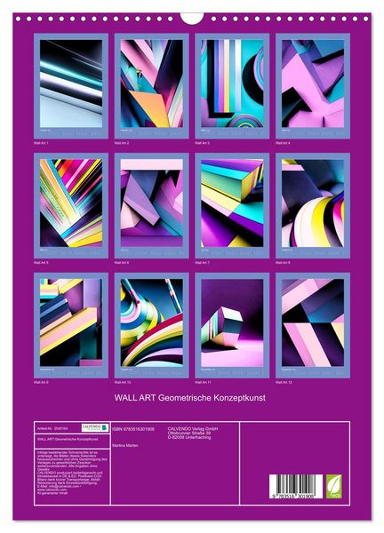 Produktbild: WALL ART Geometrische Konzeptkunst (Wandkalender 2026 DIN A3 hoch), CALVENDO Monatskalender