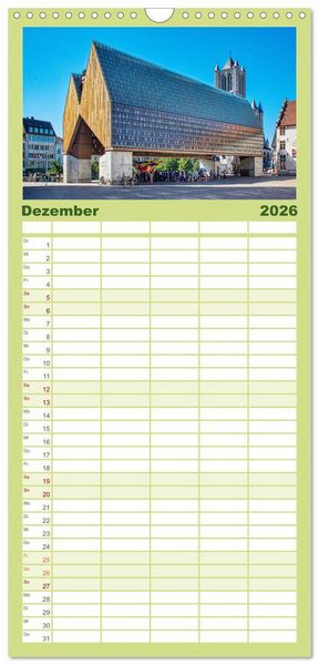 Produktbild: Familienplaner 2026 - Gent - staunen und erleben mit 5 Spalten (Wandkalender, 21 x 45 cm) CALVENDO