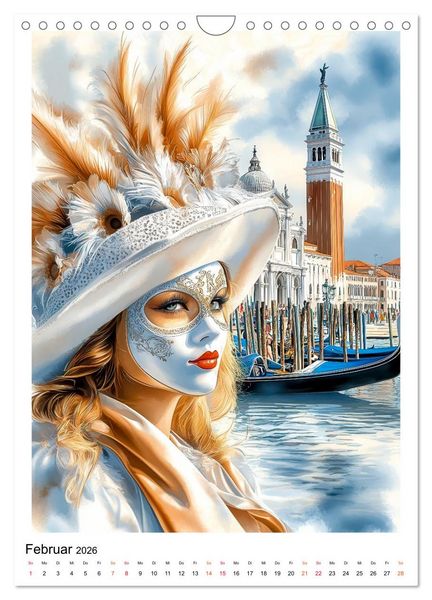 Produktbild: Venedig - Br&uuml;cken, Kan&auml;le, Gondeln (Wandkalender 2026 DIN A4 hoch), CALVENDO Monatskalender