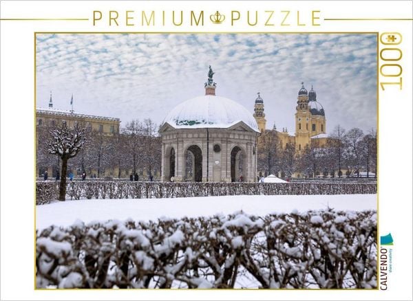 CALVENDO Puzzle Hofgarten mit Dianatempel und Blick auf die Theatinerkirche St. Kajetan | 1000 Teile Lege-Größe 64x48cm Foto-Puzzle für glückliche Stunden