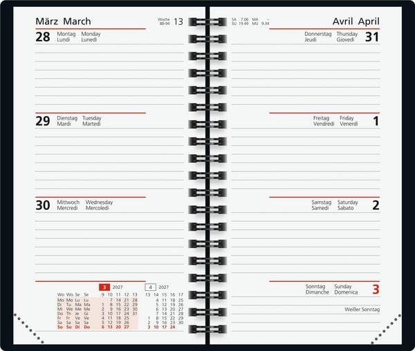 Produktbild: rido/id&eacute; 7016907027 Taschenkalender Mod. Taschenplaner int. 2027 A6, Papier, blau