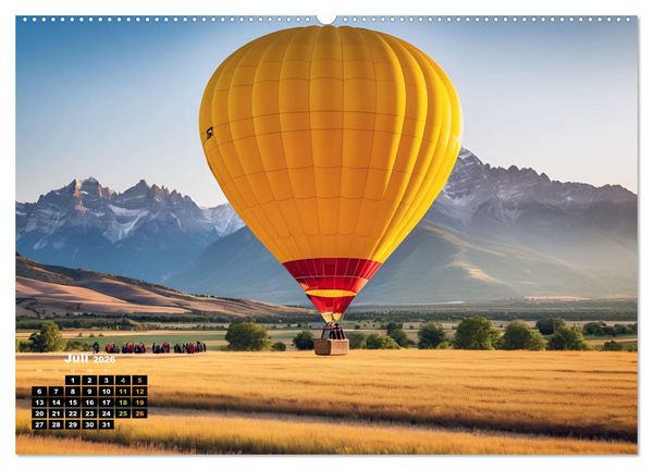 Produktbild: Freiheit in den L&uuml;ften . Mit dem Hei&szlig;luftballon unterwegs (Wandkalender 2026 DIN A2 quer), CALVENDO Monatskalender
