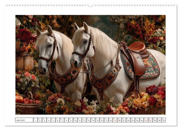 Produktbild: Pferde wie gemalt (hochwertiger Premium Wandkalender 2027 DIN A2 quer), Kunstdruck in Hochglanz