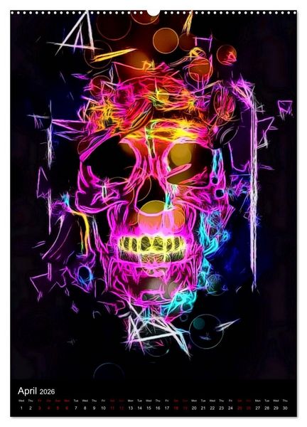 Produktbild: Skulls by Nico Bielow (High Quality Premium Wall Calendar 2026 DIN A2 portrait),CALVENDO 12 Month Wall Calendar