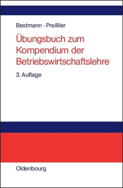 Produktbild: &Uuml;bungsbuch zum Kompendium der Betriebswirtschaftslehre