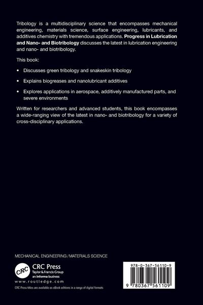 Produktbild: Progress in Lubrication and Nano- and Biotribology