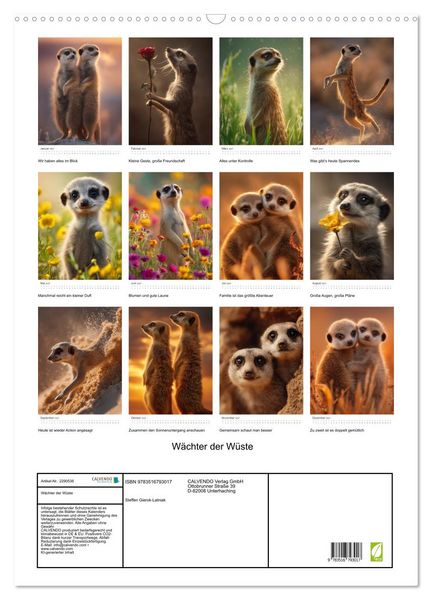 Produktbild: W&auml;chter der W&uuml;ste (Wandkalender 2027 DIN A2 hoch), CALVENDO Monatskalender