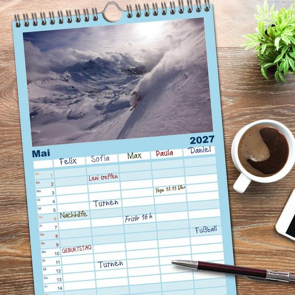 Produktbild: Familienplaner 2027 - Faskination mit 5 Spalten (Wandkalender, 21 x 45 cm) CALVENDO