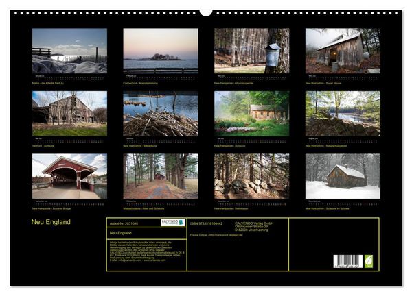 Produktbild: Neu England (Wandkalender 2026 DIN A2 quer), CALVENDO Monatskalender