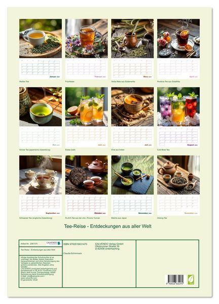 Produktbild: Tee-Reise - Entdeckungen aus aller Welt (Wandkalender 2026 DIN A2 hoch), CALVENDO Monatskalender