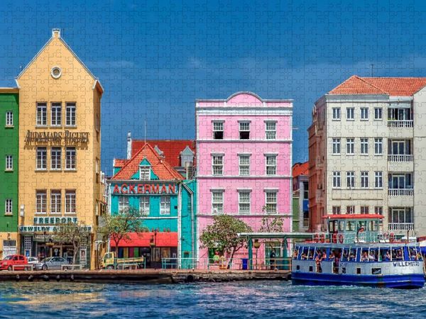 Produktbild: CALVENDO Puzzle Cura&ccedil;ao - bunte Insel in der Karibik | 1000 Teile Lege-Gr&ouml;&szlig;e 64x48cm Foto-Puzzle f&uuml;r gl&uuml;ckliche Stunden