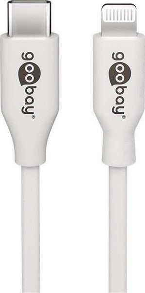 Goobay USB-Kabel USB 2.0 USB-C Stecker, Apple Lightning Stecker 1.00m Weiß 39446