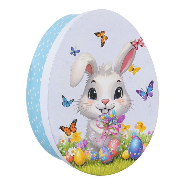 Produktbild: Idena Geschenkbox Ostern oval Hase wei&szlig; 16,5x22x8,5cm