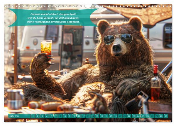 Produktbild: Der tierisch lustige Camping-Kalender (Wandkalender 2026 DIN A3 quer), CALVENDO Monatskalender