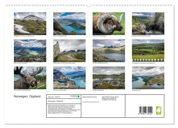 Produktbild: Norwegen, Oppland (hochwertiger Premium Wandkalender 2026 DIN A2 quer), Kunstdruck in Hochglanz