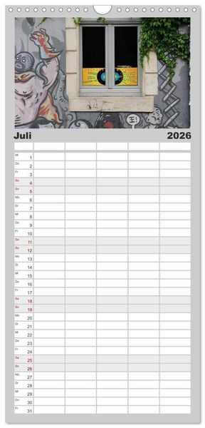 Produktbild: Familienplaner 2026 - Dresdens Neustadt mit 5 Spalten (Wandkalender, 21 x 45 cm) CALVENDO
