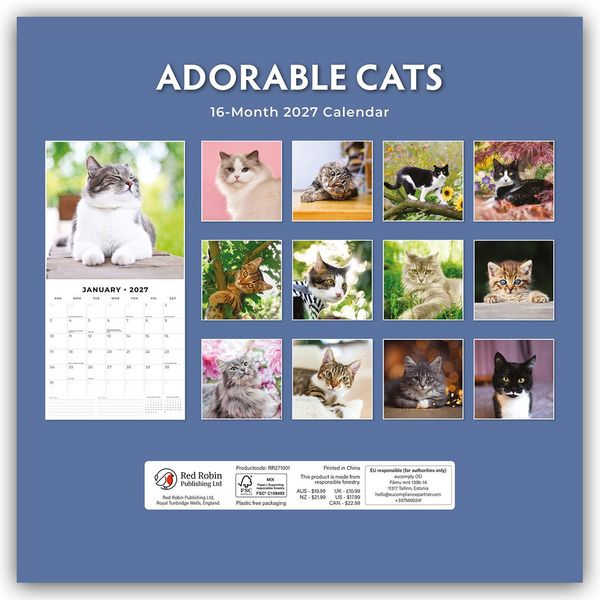 Produktbild: Adorable Cats &ndash; Liebenswerte Katzen 2027 &ndash; 16-Monatskalender