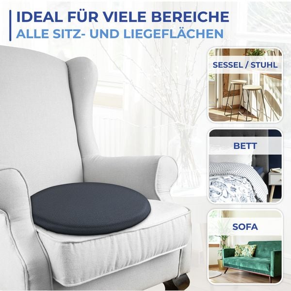 Produktbild: Drehkissen mit 2 Wechselbez&uuml;gen, bequeme Drehung um 360 Grad