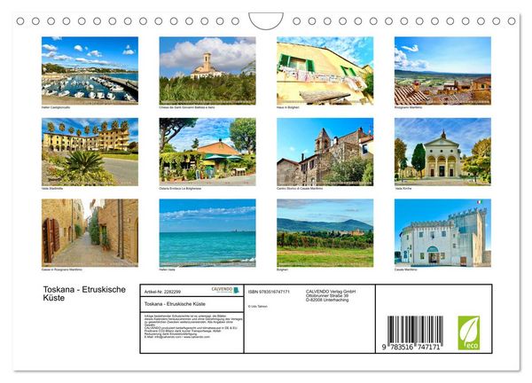 Produktbild: Toskana - Etruskische K&uuml;ste (Wandkalender 2026 DIN A4 quer), CALVENDO Monatskalender