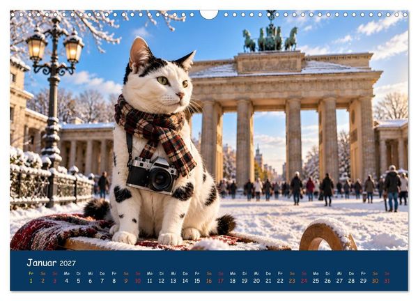Produktbild: Eine Katze reist um die Welt (Wandkalender 2027 DIN A3 quer), CALVENDO Monatskalender