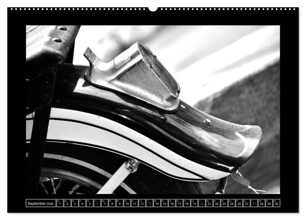 Produktbild: Harley Davidson WLA 750 in Schwarzweiss (Wandkalender 2026 DIN A2 quer), CALVENDO Monatskalender