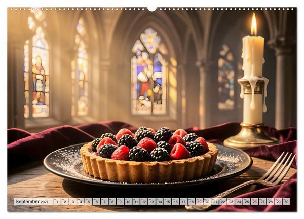 Produktbild: Schattenbankett - Gothic Fine Dining &ndash; 12 Men&uuml;s in dunkler Eleganz (Wandkalender 2027 DIN A2 quer), CALVENDO Monatskalender
