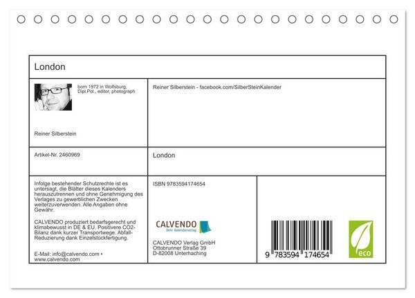 Produktbild: London (Tischkalender 2027 DIN A5 quer), CALVENDO Monatskalender