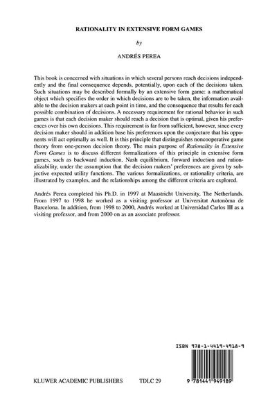 Produktbild: Rationality in Extensive Form Games