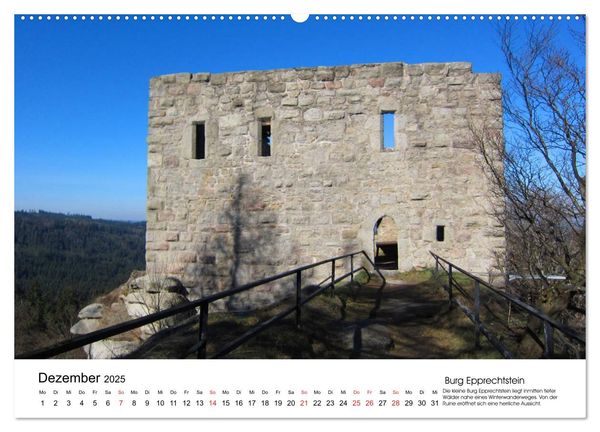 Deutschlands Burgen - eindrucksvolle Ruinen (Wandkalender 2025 DIN A2 quer), CALVENDO Monatskalender