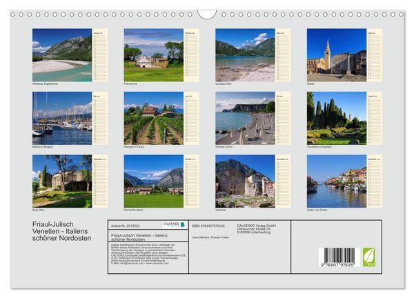 Produktbild: Friaul-Julisch Venetien - Italiens sch&ouml;ner Nordosten (Wandkalender 2026 DIN A3 quer), CALVENDO Monatskalender